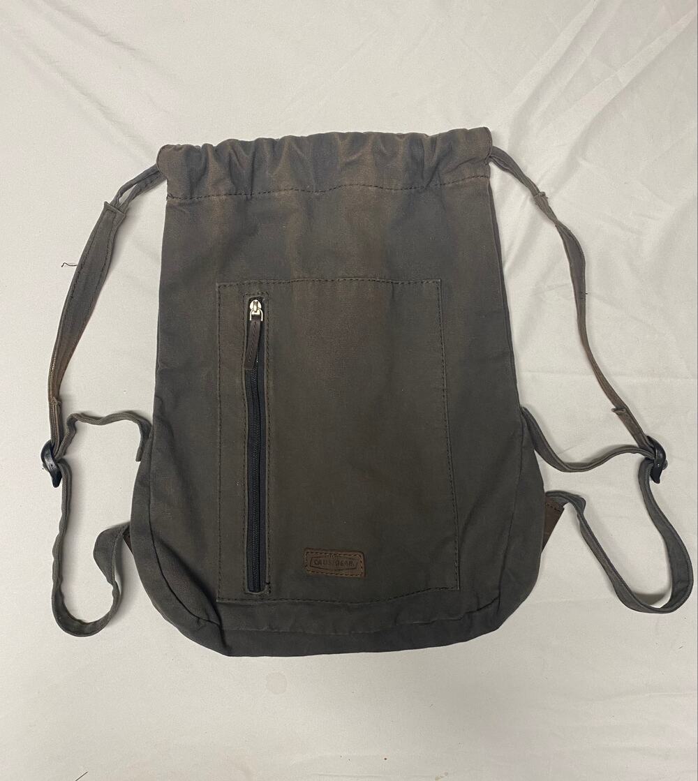 Causegear Drawstring Backpack Canvas Leather Handcrafted (MADE FREE) Sustainable